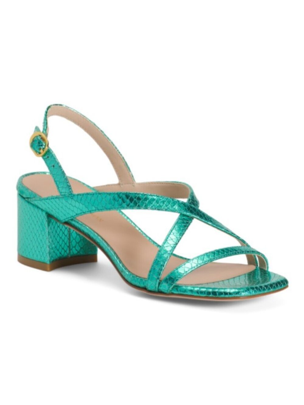 STUART WEITZMAN Made In Spain Leather Oasis 50 Block Sandals